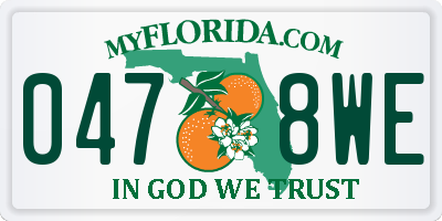 FL license plate 0478WE
