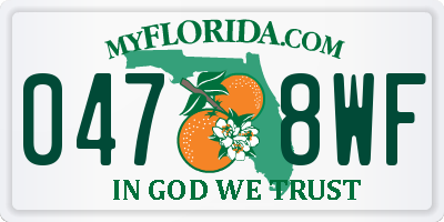 FL license plate 0478WF