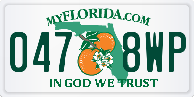 FL license plate 0478WP