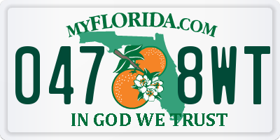 FL license plate 0478WT