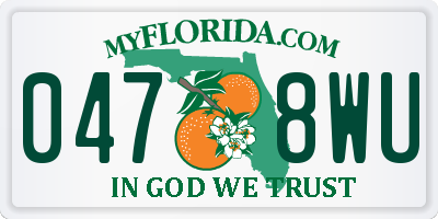 FL license plate 0478WU