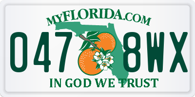 FL license plate 0478WX
