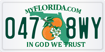 FL license plate 0478WY