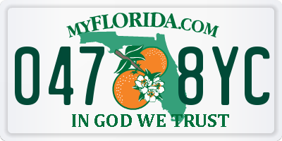 FL license plate 0478YC
