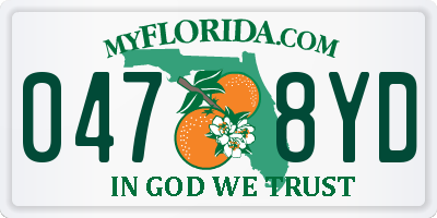 FL license plate 0478YD