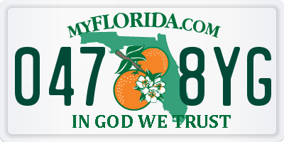 FL license plate 0478YG