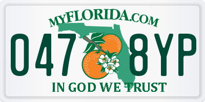FL license plate 0478YP