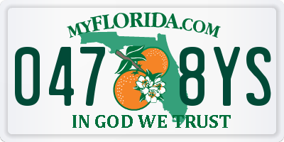 FL license plate 0478YS