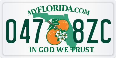 FL license plate 0478ZC