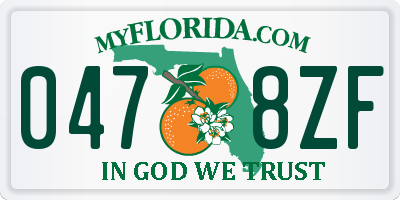 FL license plate 0478ZF