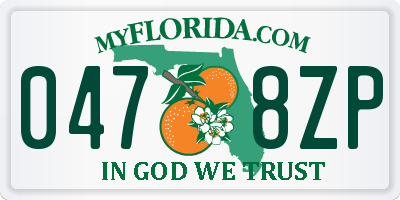 FL license plate 0478ZP