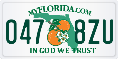FL license plate 0478ZU