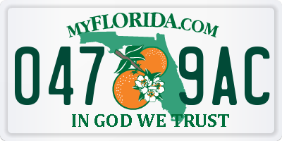 FL license plate 0479AC
