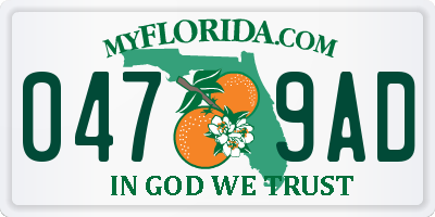 FL license plate 0479AD