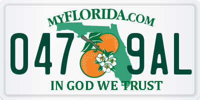 FL license plate 0479AL