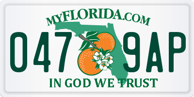 FL license plate 0479AP