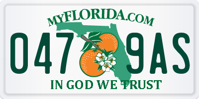 FL license plate 0479AS