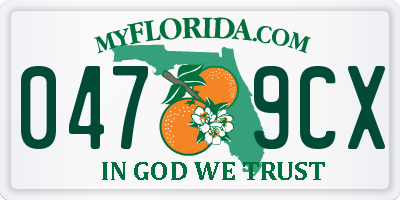 FL license plate 0479CX