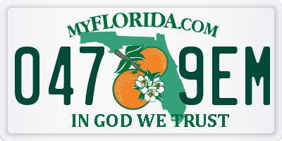 FL license plate 0479EM