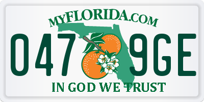FL license plate 0479GE