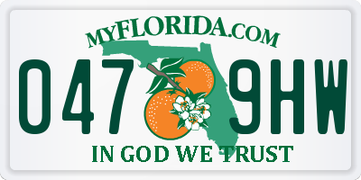 FL license plate 0479HW