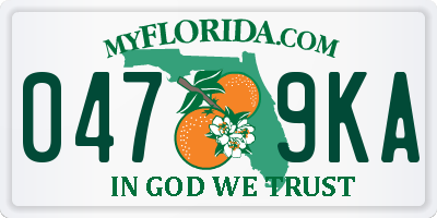 FL license plate 0479KA