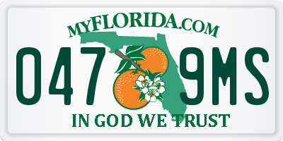FL license plate 0479MS