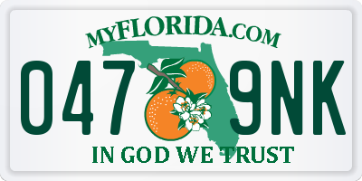 FL license plate 0479NK