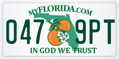 FL license plate 0479PT