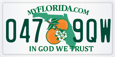 FL license plate 0479QW