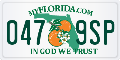 FL license plate 0479SP