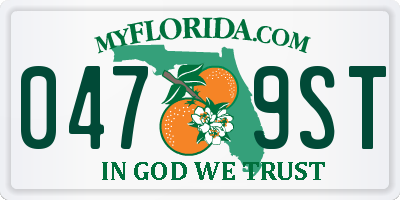 FL license plate 0479ST