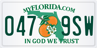FL license plate 0479SW