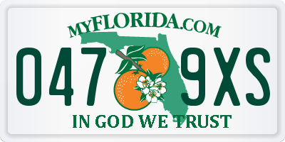 FL license plate 0479XS