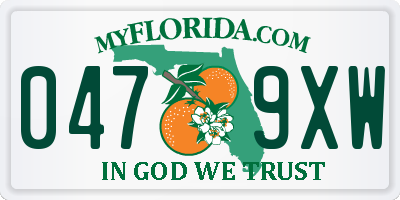 FL license plate 0479XW