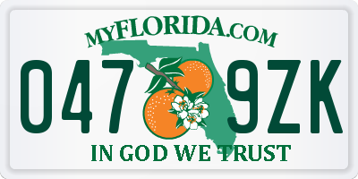 FL license plate 0479ZK