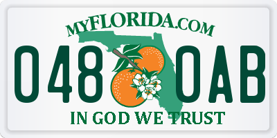 FL license plate 0480AB