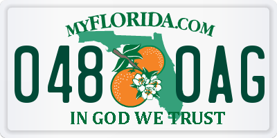 FL license plate 0480AG