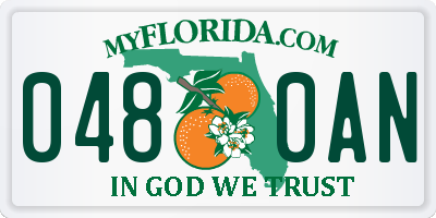 FL license plate 0480AN