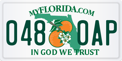 FL license plate 0480AP