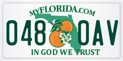FL license plate 0480AV
