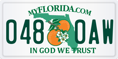 FL license plate 0480AW