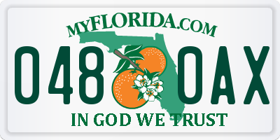 FL license plate 0480AX