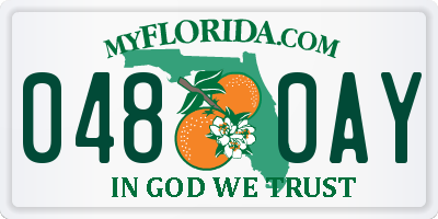 FL license plate 0480AY