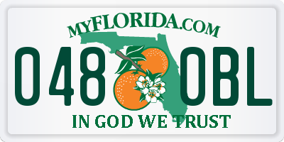 FL license plate 0480BL