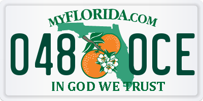 FL license plate 0480CE