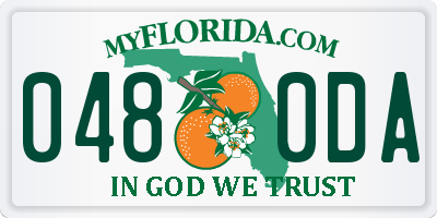 FL license plate 0480DA