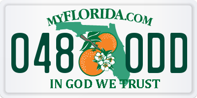 FL license plate 0480DD