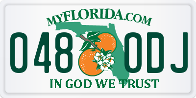 FL license plate 0480DJ