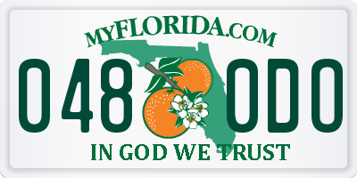 FL license plate 0480DO